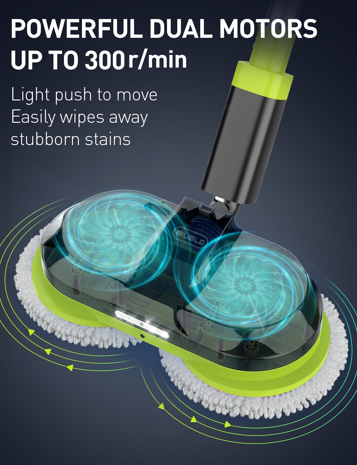Electric Mop, Cordless Electric Mop with 300ml Water Tank, Spin Mop with  LED Headlight and Sprayer, for Hardwood, Tile, Laminate Floor, Less Than  50dB